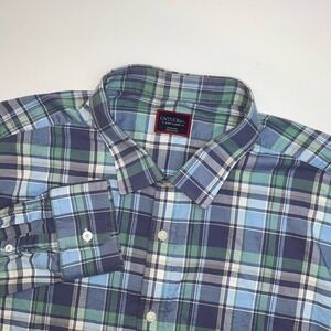UNTUCKit Rombauer Shirt‎ Men's 3XL Multi Green Blue Plaid Cotton Casual Regular